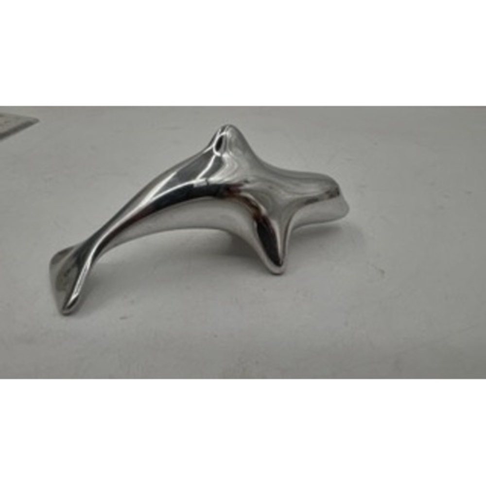 Hoselton Sculpture Aluminum Dolphin Figurine Silver Minimalist Made in Canada